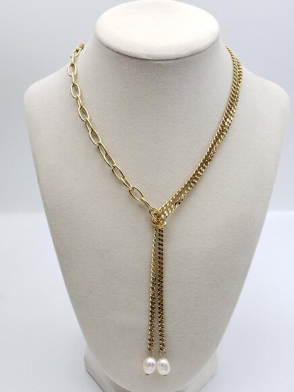 Stainless Steel Gold-Plated Necklace with Authentic Louis Vuitton Padlock - Picture 12 of 15